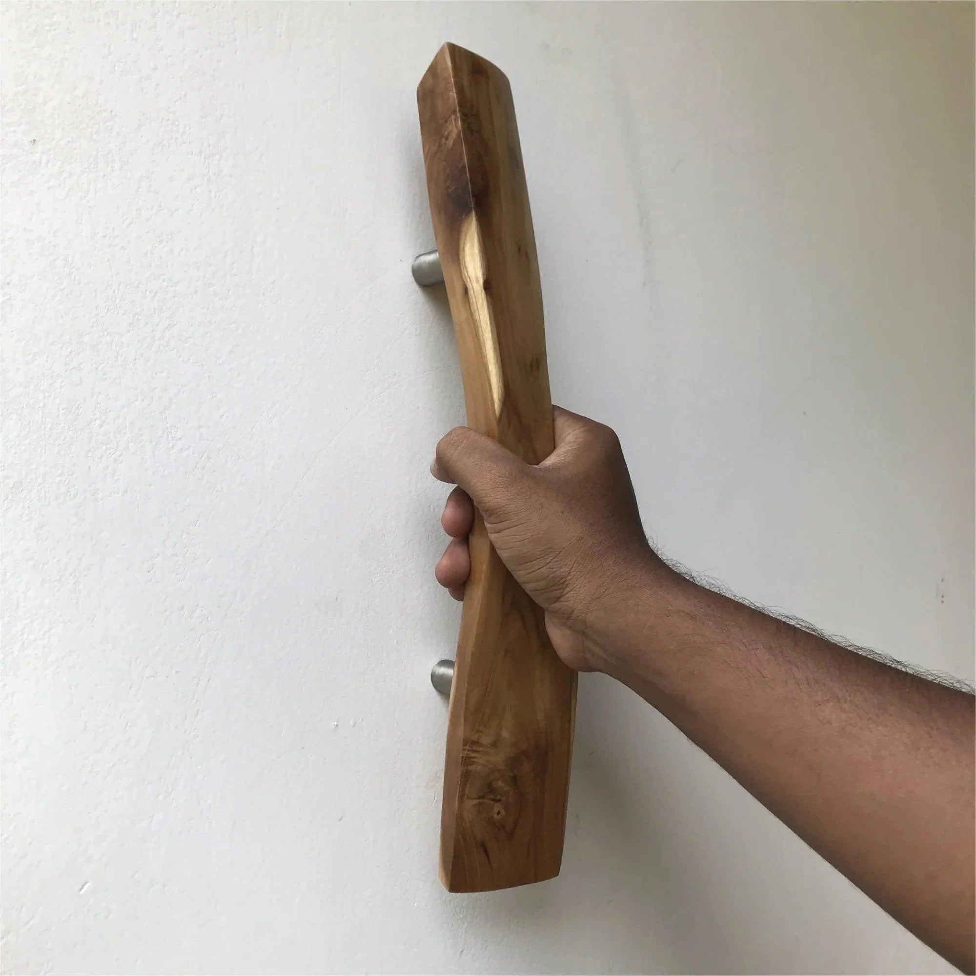 Solid wooden door handle crafted from premium wood, offering a unique and modern look for any door