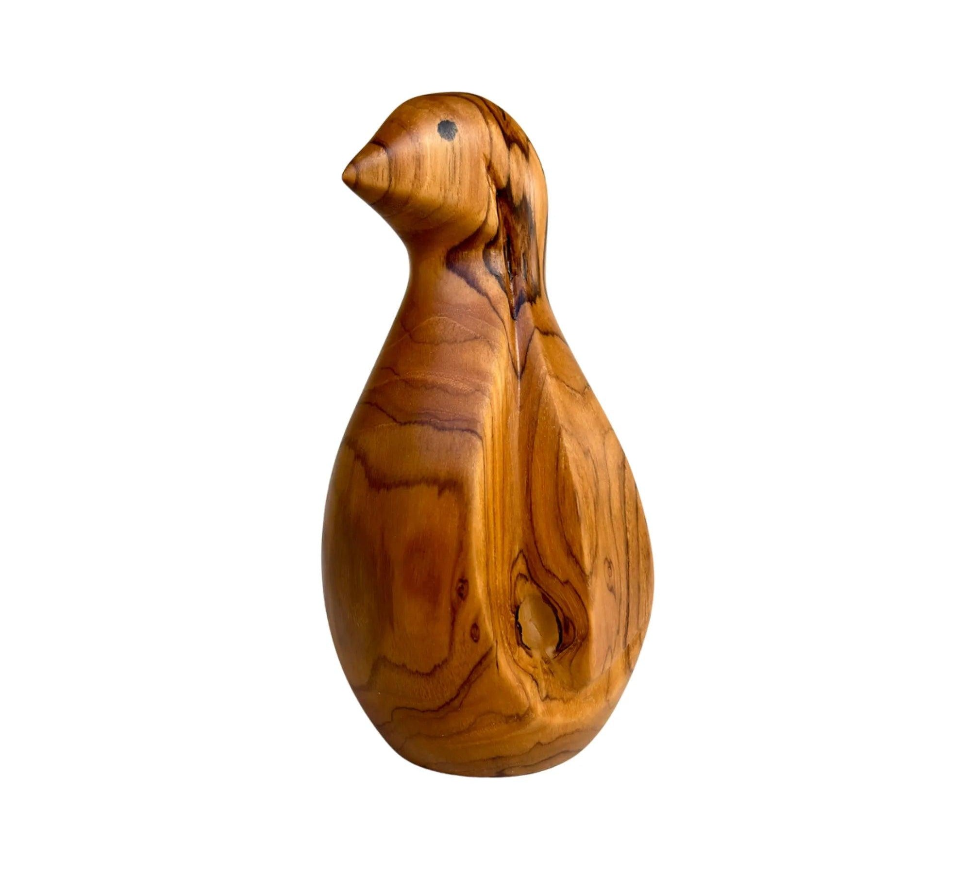 Wood Ceylon handcrafted bird sculpture made from natural polished wood with smooth finish