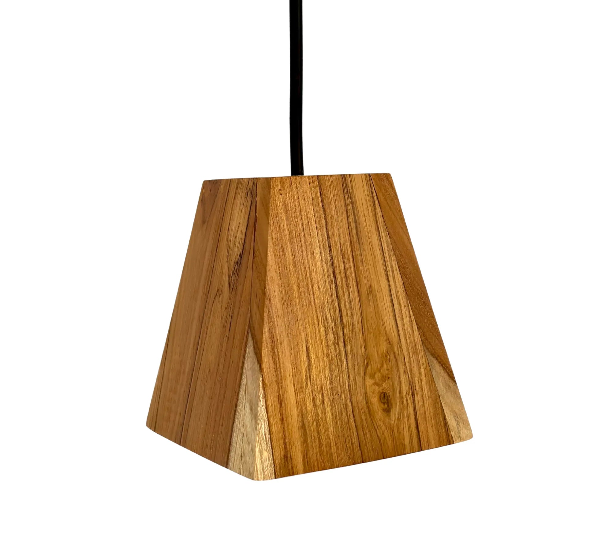 Wood Ceylon Rustic Wooden Ceiling Light Cover with Unique Geometric Design