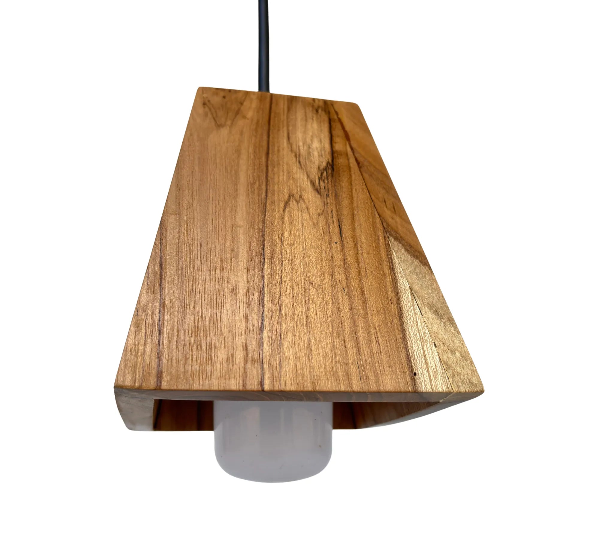 Wood Ceylon ceiling light cover made from natural wood with a sleek triangular design