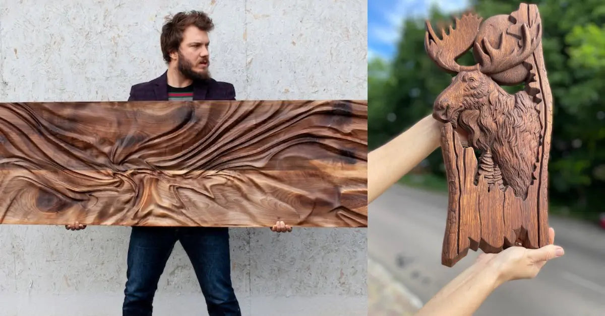 Handcrafted wood wall art showcasing unique designs to enhance home decor