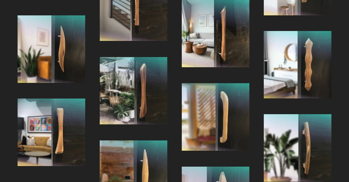 Elegant teak door handles for modern interior design
