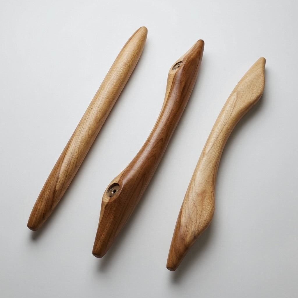24" Sculptural Teak Door Pull Handle | 15" C/C – 003