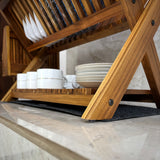 Handmade teak versatile dish drying rack