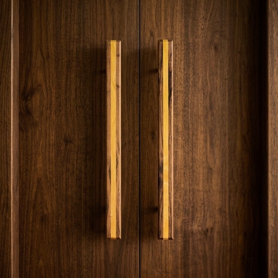 Oversized Two-Tone Wood Door Pull Handle – 31" | 24" Center-to-Center – 013