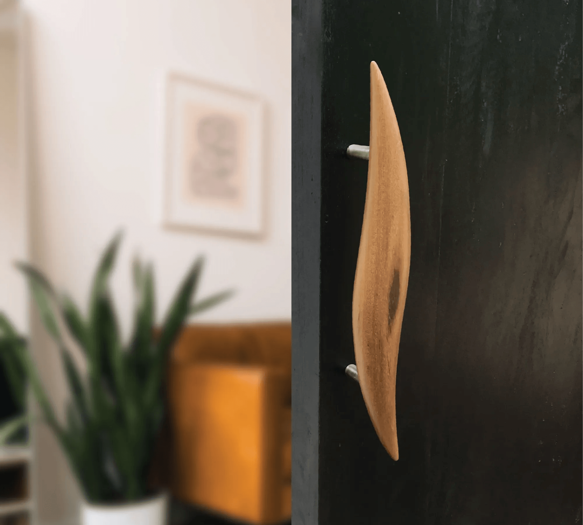 Hand-Carved Unique Teak Door Handle - 030 - Wood Ceylon