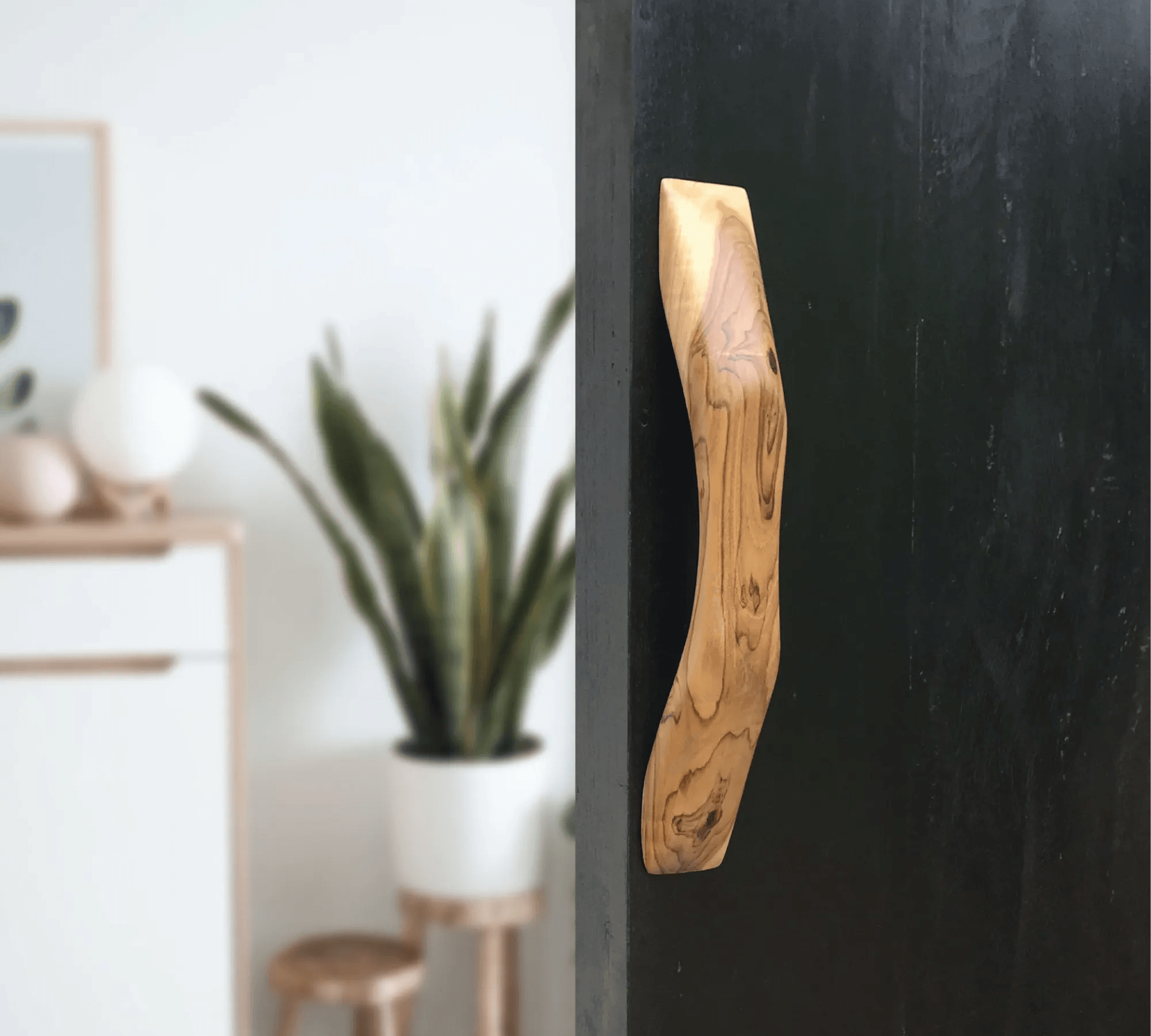 Pocket Door Handle with a Smooth Finish - 032 - Wood Ceylon