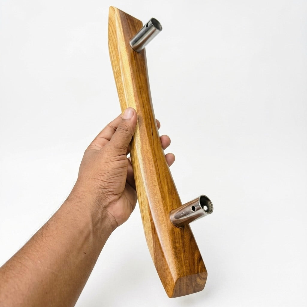 Handcrafted Wooden Front Door Pull Handle – 15" | 10" Center-to-Center – 022