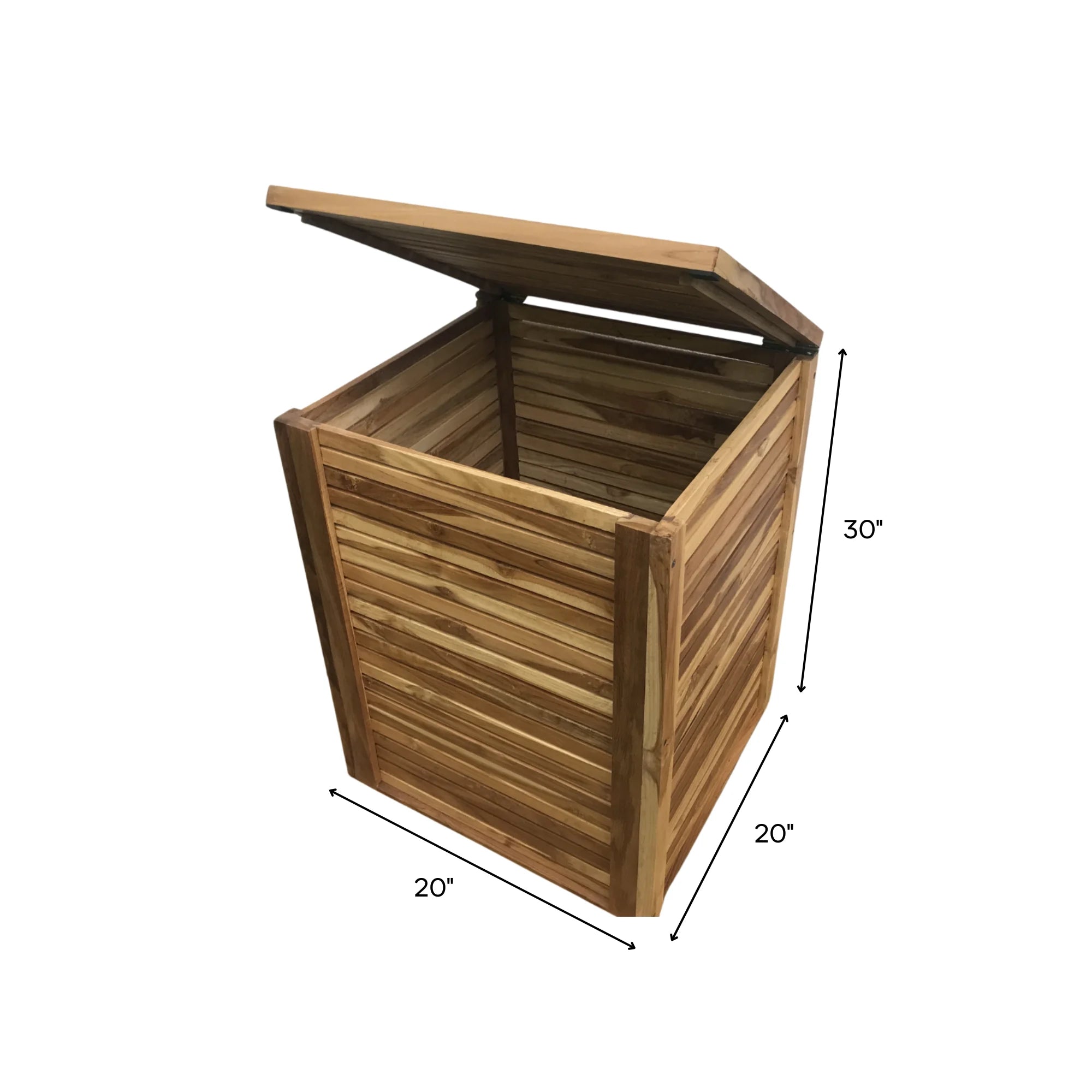 Eco-Friendly Teak Wooden Laundry Bin with Lid