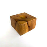 Simple Square Teak Wood Test Tube Vase