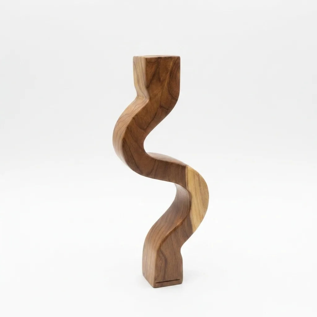 Natural teak wood surface detail showing rich grain and sealed finish