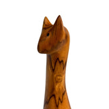 Hand-Carved Teak Wooden Cat Sculpture - Wood Ceylon