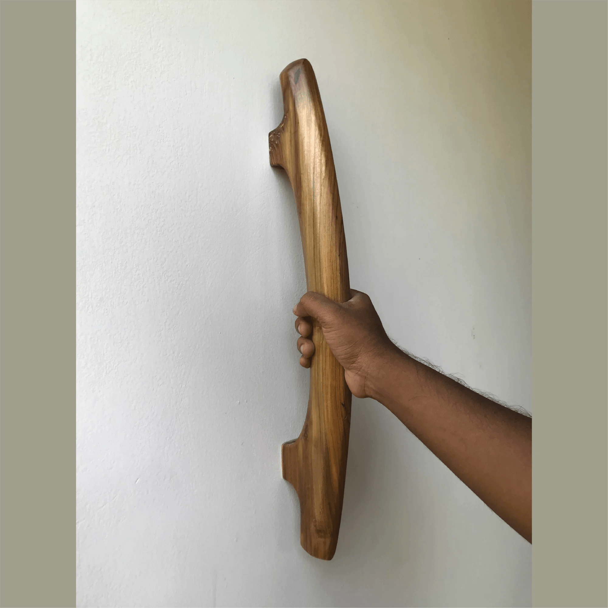 Handmade Exterior Front Door Handle - 009 - Wood Ceylon