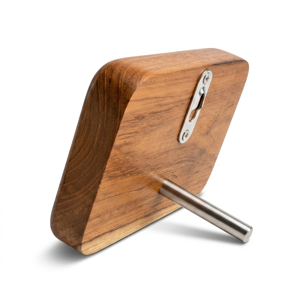 Personalized Wooden QR Code Sign in teak with a natural finish
