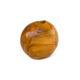 Handcrafted wooden circular test tube vase by Wood Ceylon with a smooth finish and natural design
