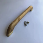 Classic door handle made of natural wood with screws for easy installation