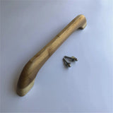 Classic door handle made of natural wood with screws for easy installation