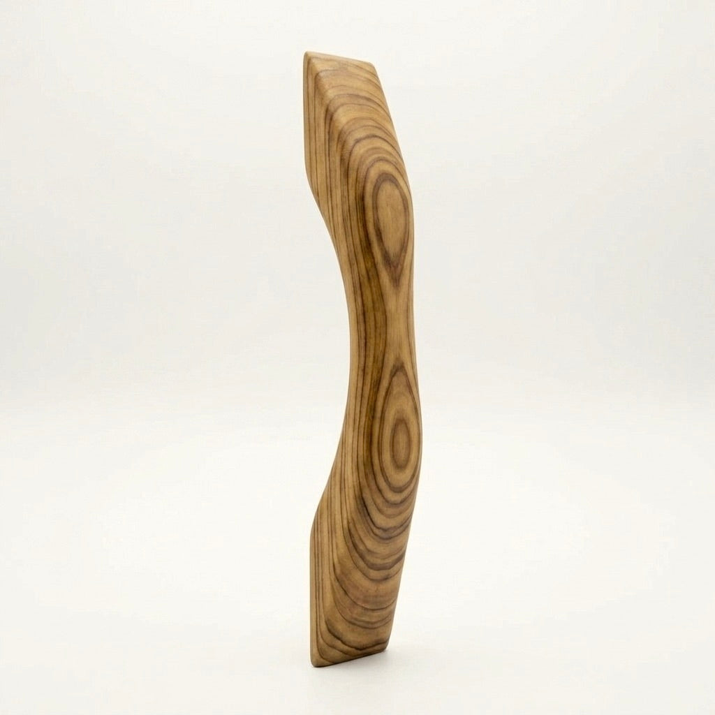 Teak wood Closet Door Pull Handle in natural finish for stylish access