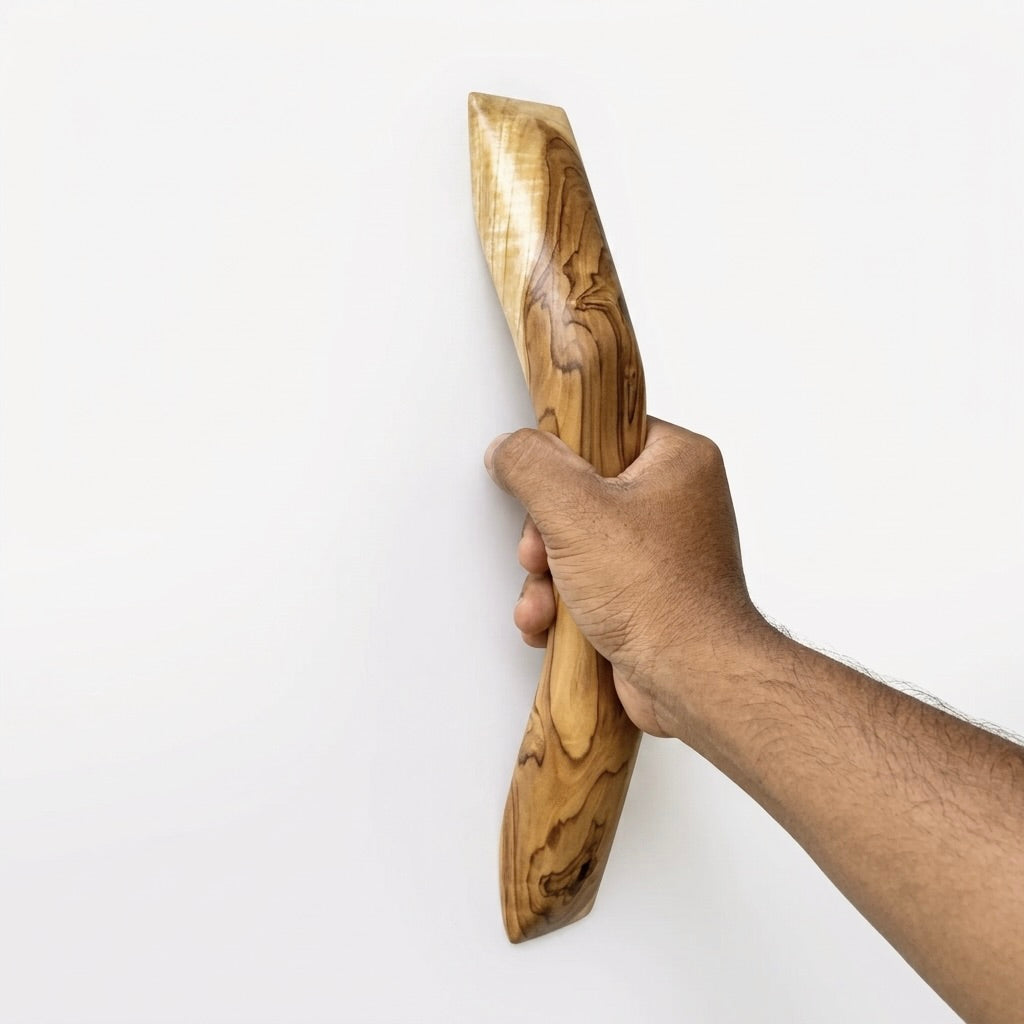 Teak Drawer Pull & Pocket Door Handle in natural finish for modern decor