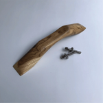 Natural Olive Wood Drawer Pull with Attached Screws for Stylish Cabinet Hardware