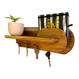 Teak Wooden Key Holder for Wall - Wood Ceylon