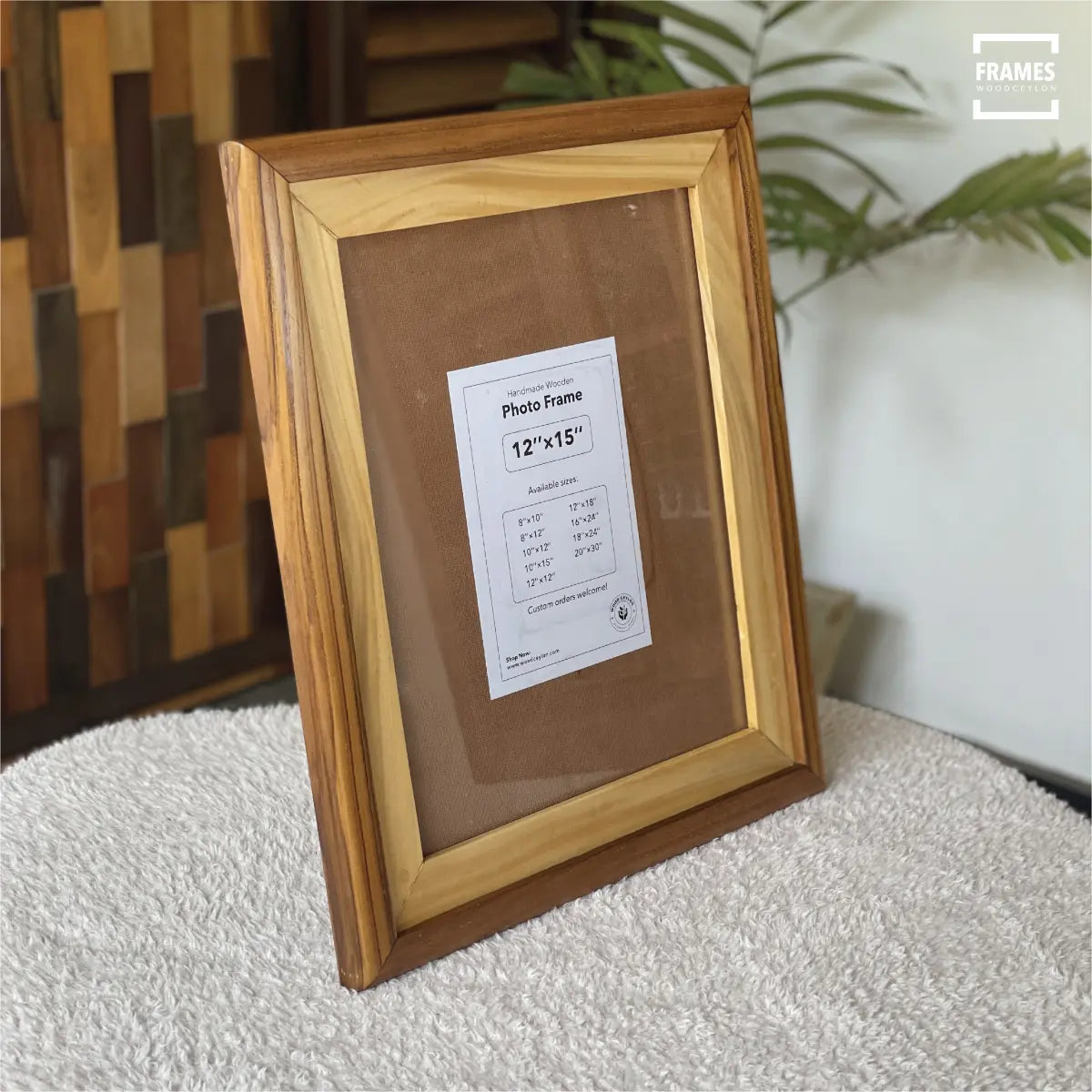 Wooden photo frame from Wood Ceylon, 12x15 inches, elegant design for displaying cherished pictures