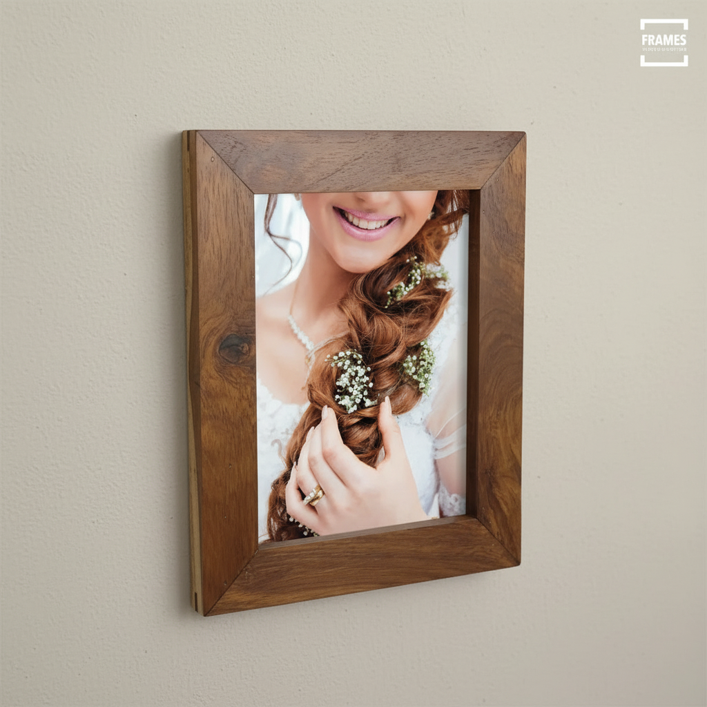 Solid Teak Wooden Picture Frame – Rustic & Minimal - 001
