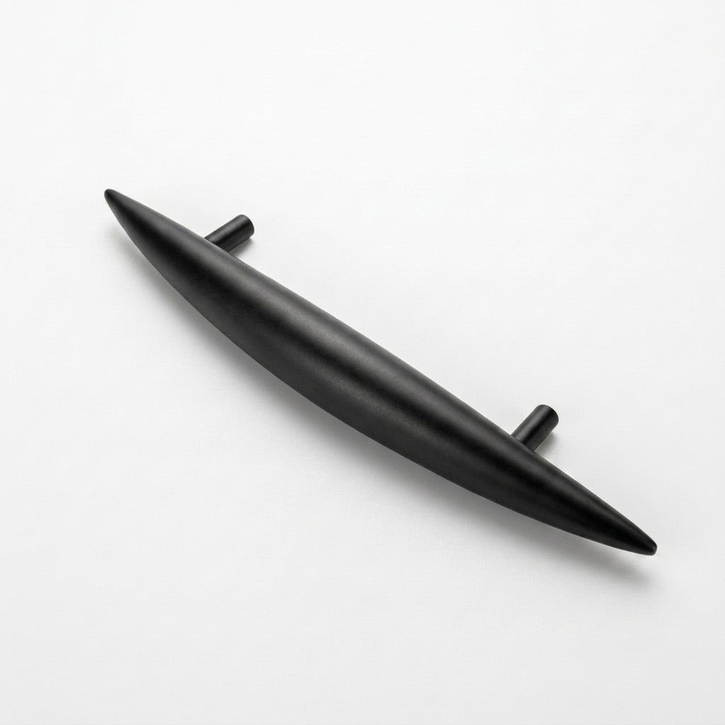 Teak wood Front Door Pull Handle in sleek black finish