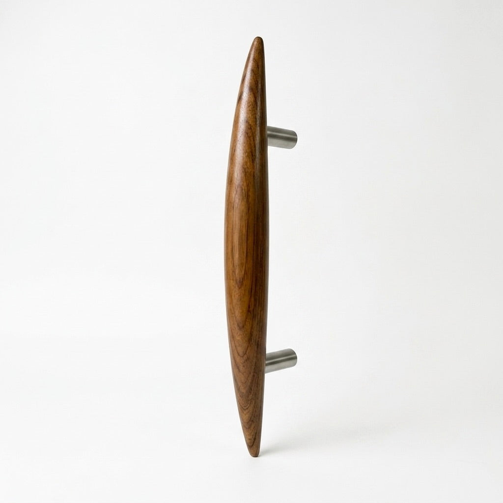 Teak wood front door pull handle with sleek design