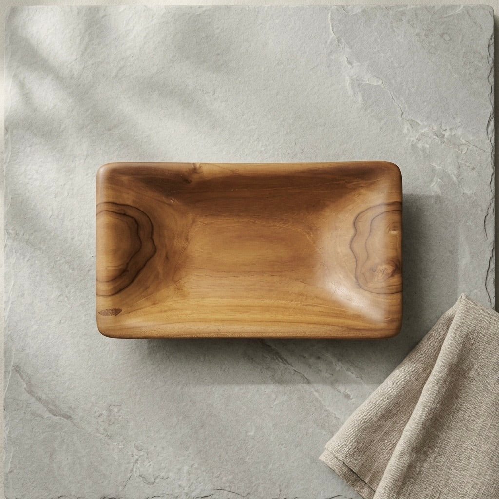 Handmade Teak Wooden Bowl - Serving Bowl