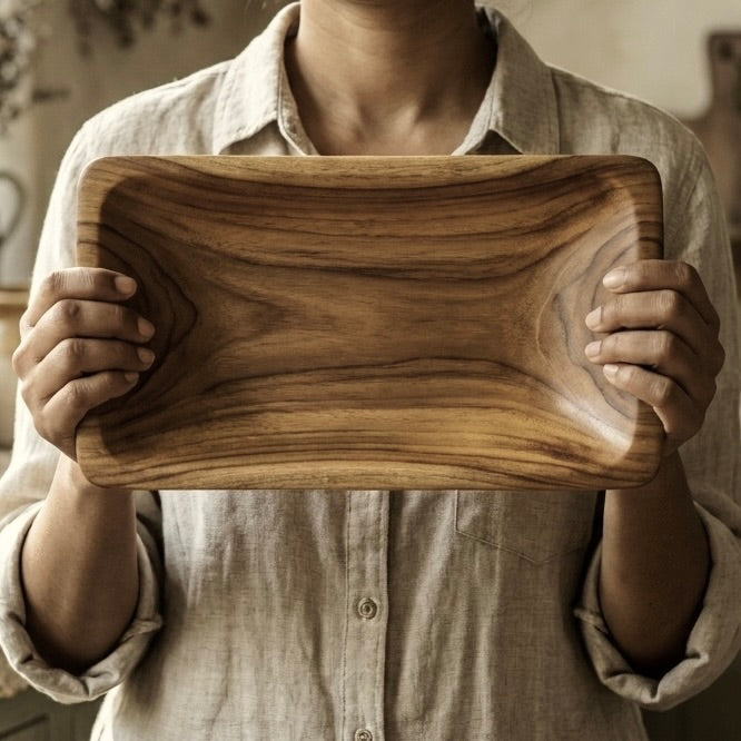 Handmade Teak Wooden Bowl - Serving Bowl