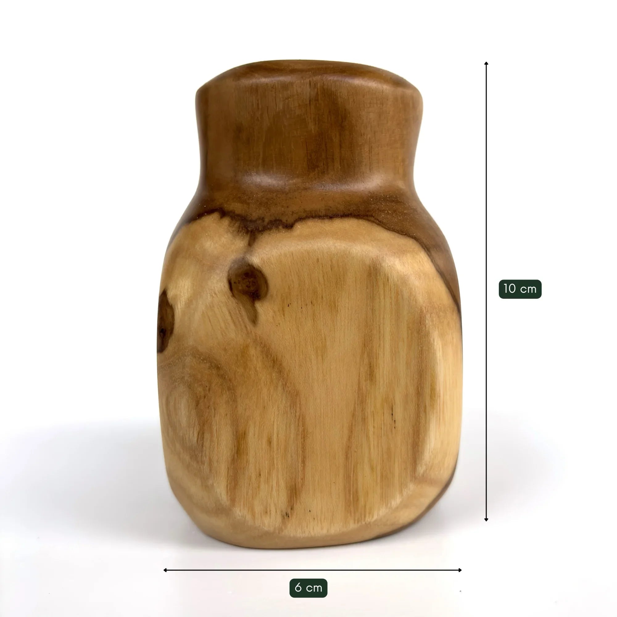 Handcrafted teak cactus pot with a smooth finish, perfect for stylish plant display