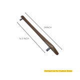 Handmade Barn Door Handles by Wood Ceylon in natural wood finish with metal mounting brackets