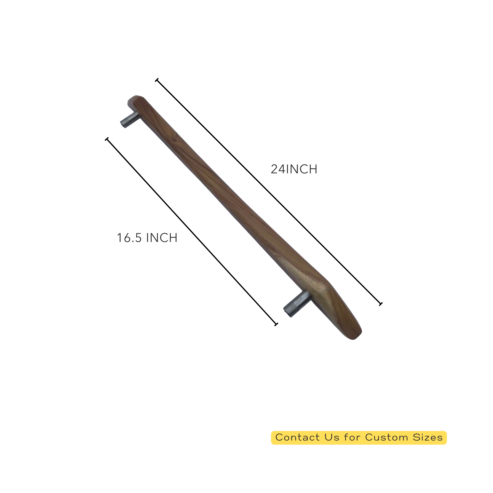 Handmade Barn Door Handles by Wood Ceylon in natural wood finish with metal mounting brackets