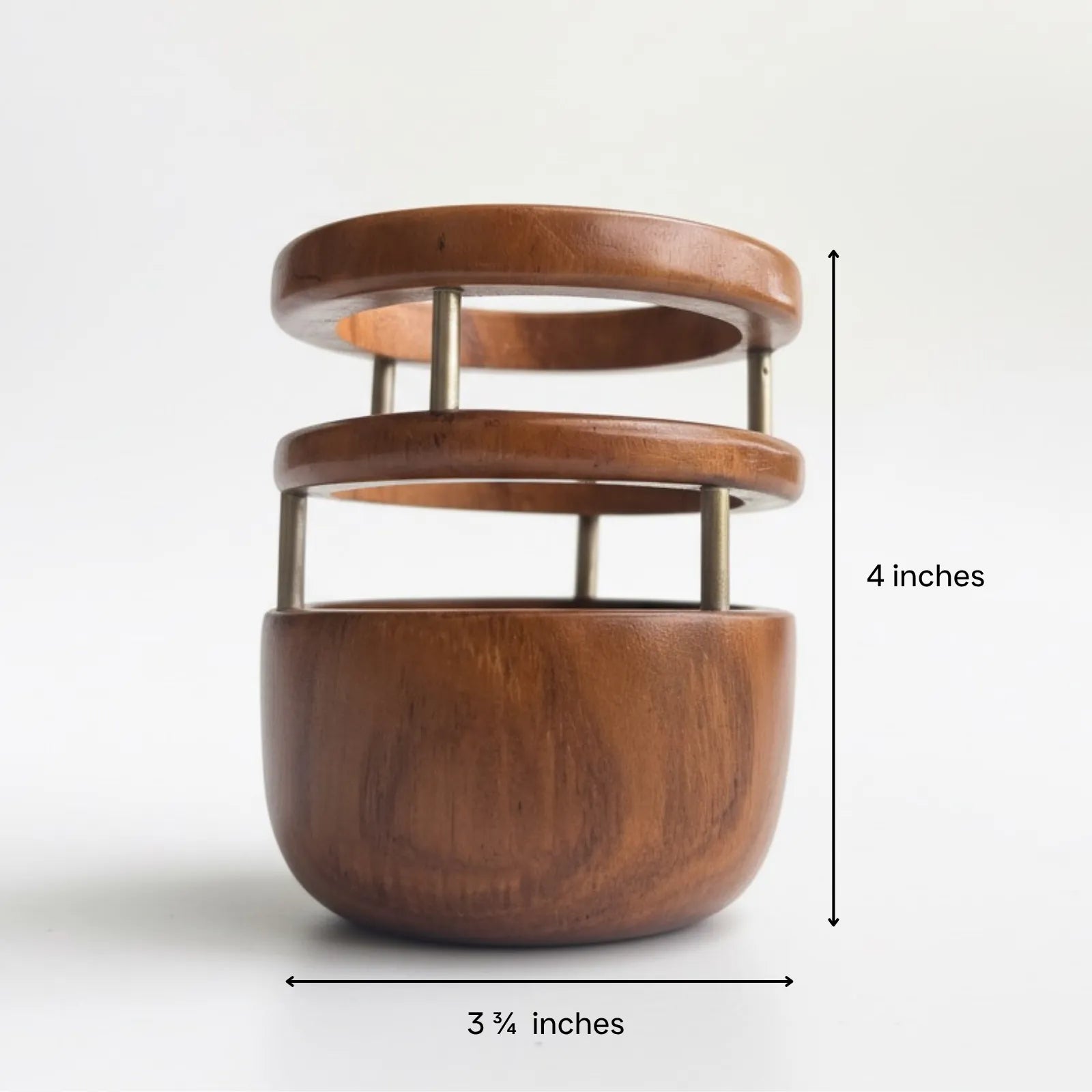 Handmade Teak Pen Holder with a natural finish and elegant design
