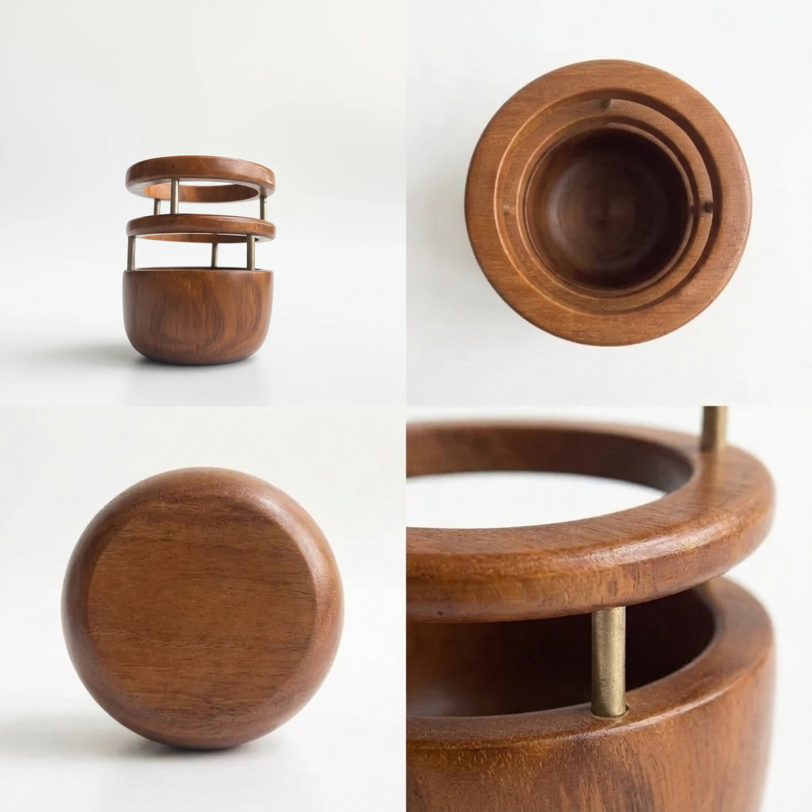Handmade Teak Pen Holder with a smooth finish for organizing writing tools