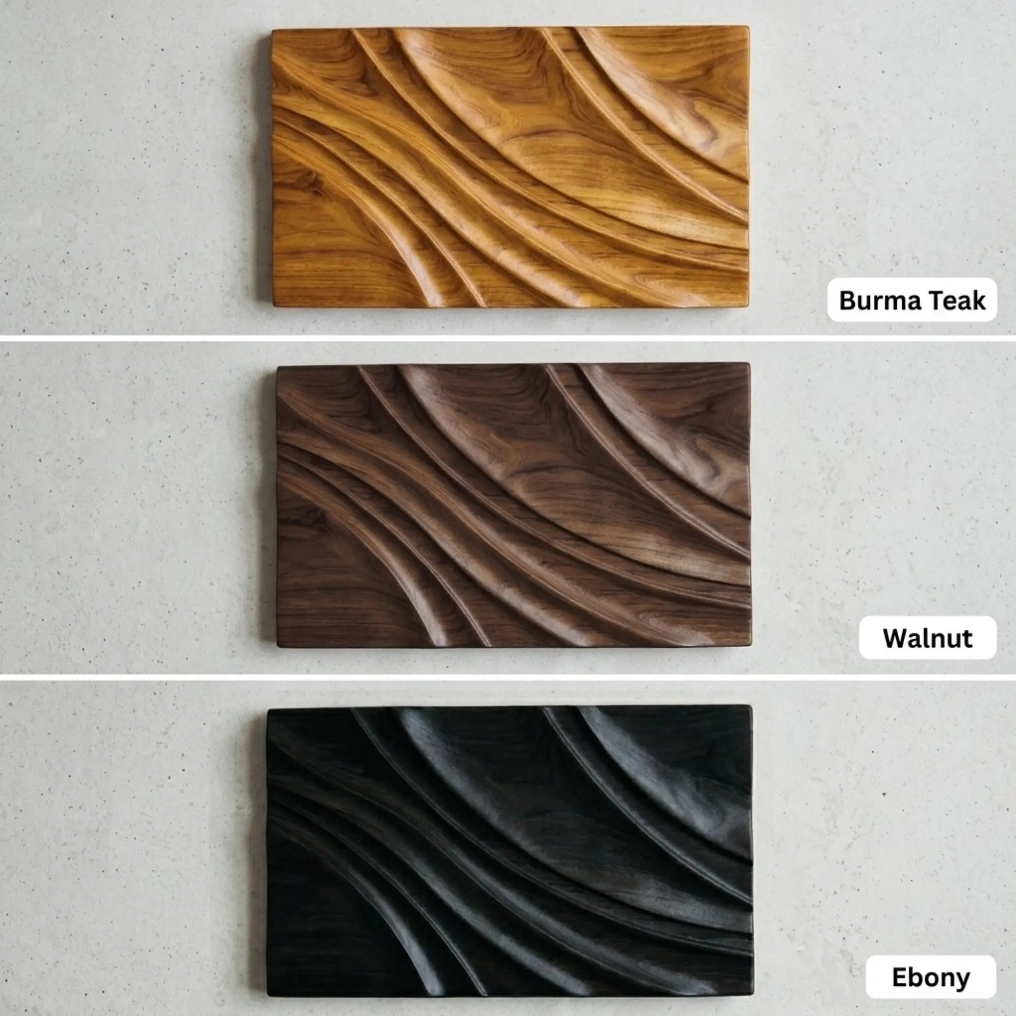 Hand-Carved Abstract Teak Wooden Wall Art — Solid Wood Sculpture