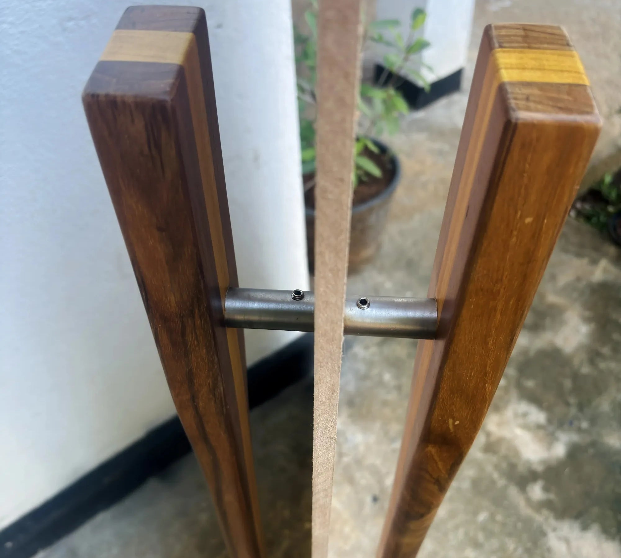 Elegant large front door handle made of fine wood with modern design for stylish entryways