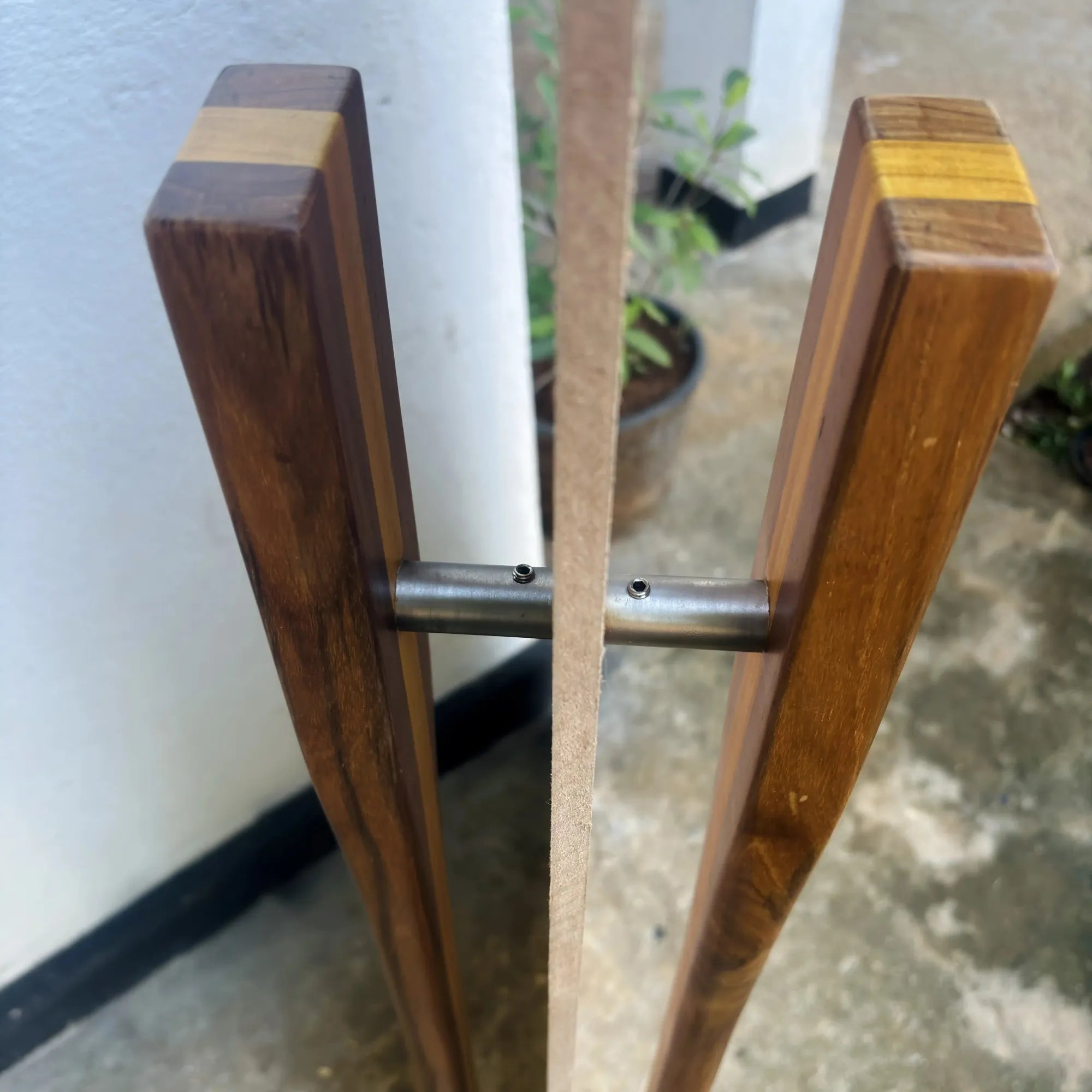 Elegant large front door handle made of fine wood with modern design for stylish entryways