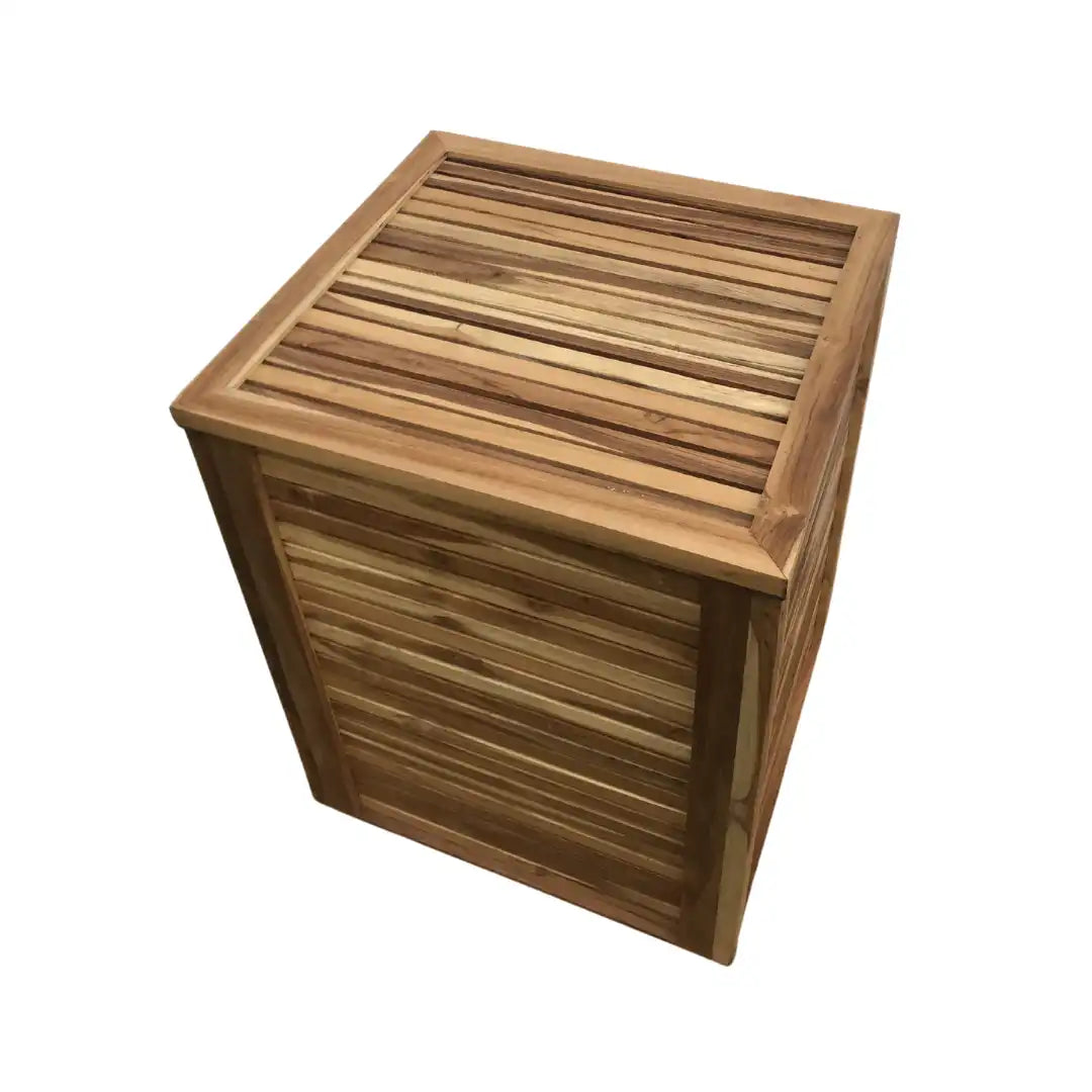 Wood Ceylon Laundry Bin with Lid in a modern wooden design for stylish storage