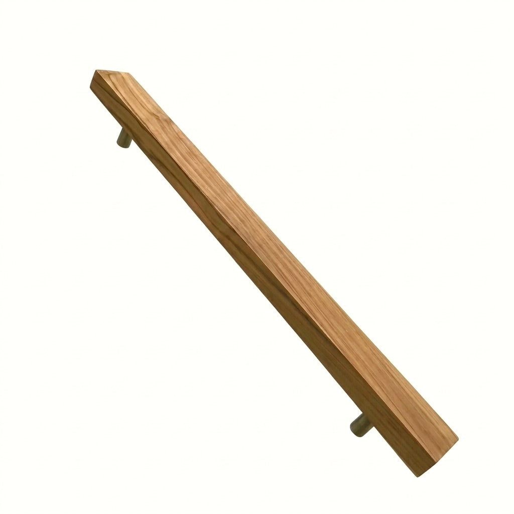 Minimalist Teak Wood Door Pull Handle in natural finish for modern interiorsa