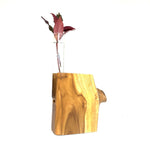 Wood Ceylon natural shape test tube vase with wooden base and glass tube for displaying flowers