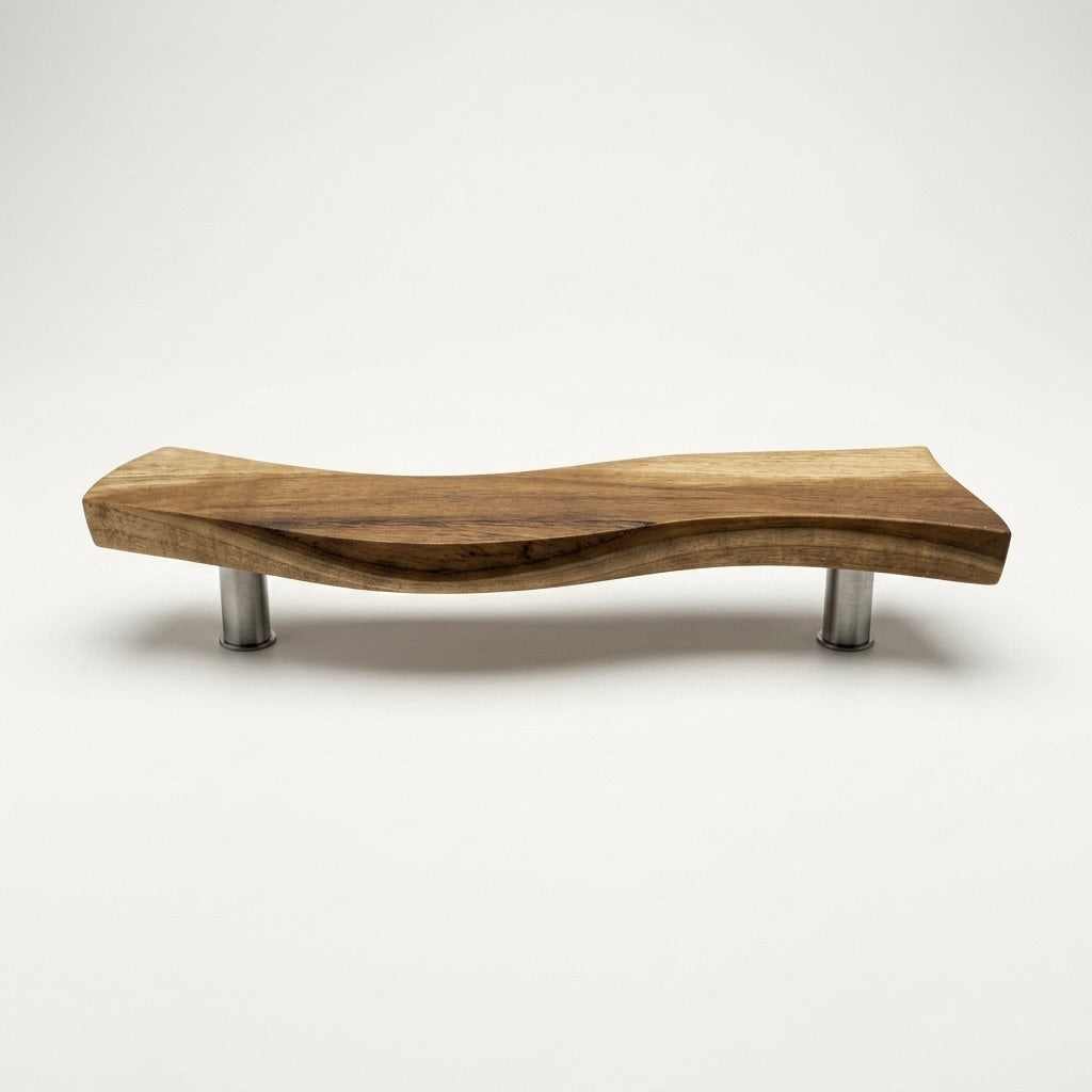 Natural Teak Pantry Door Pull Handle with a Smooth Finish