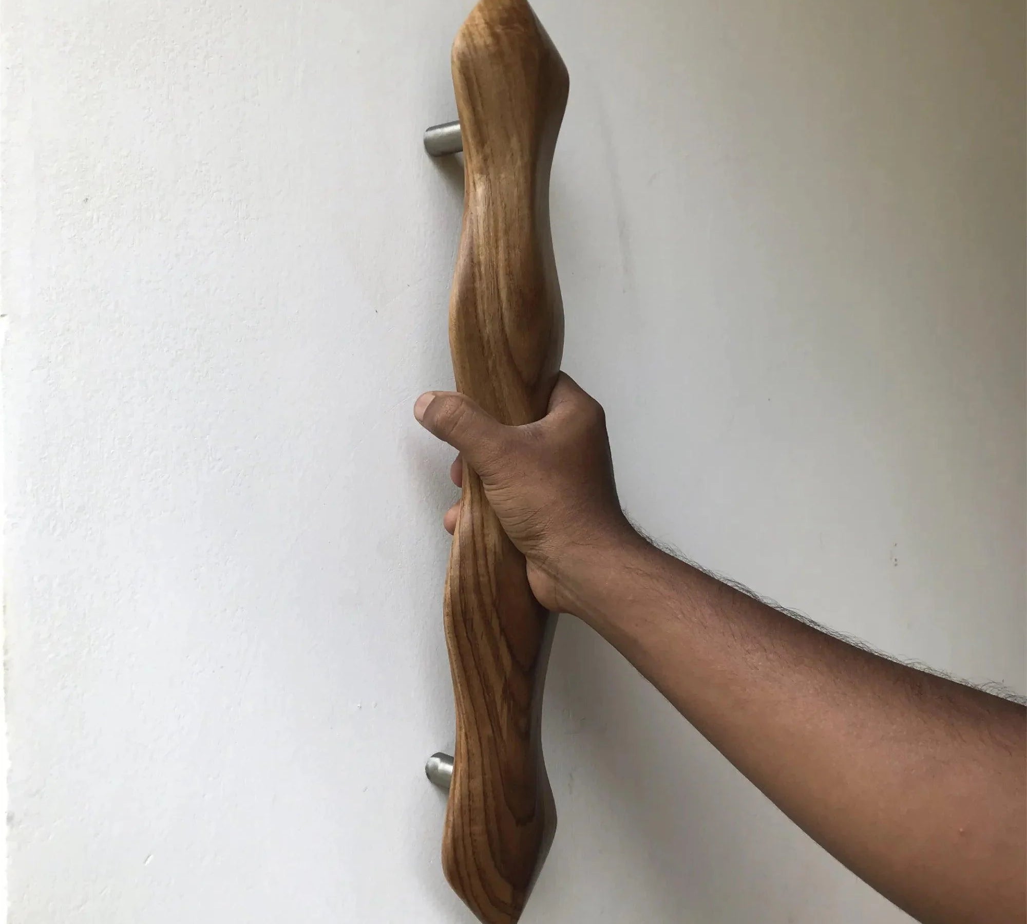 Elegant wood snake shape door handle, providing a unique grip for stylish home decor