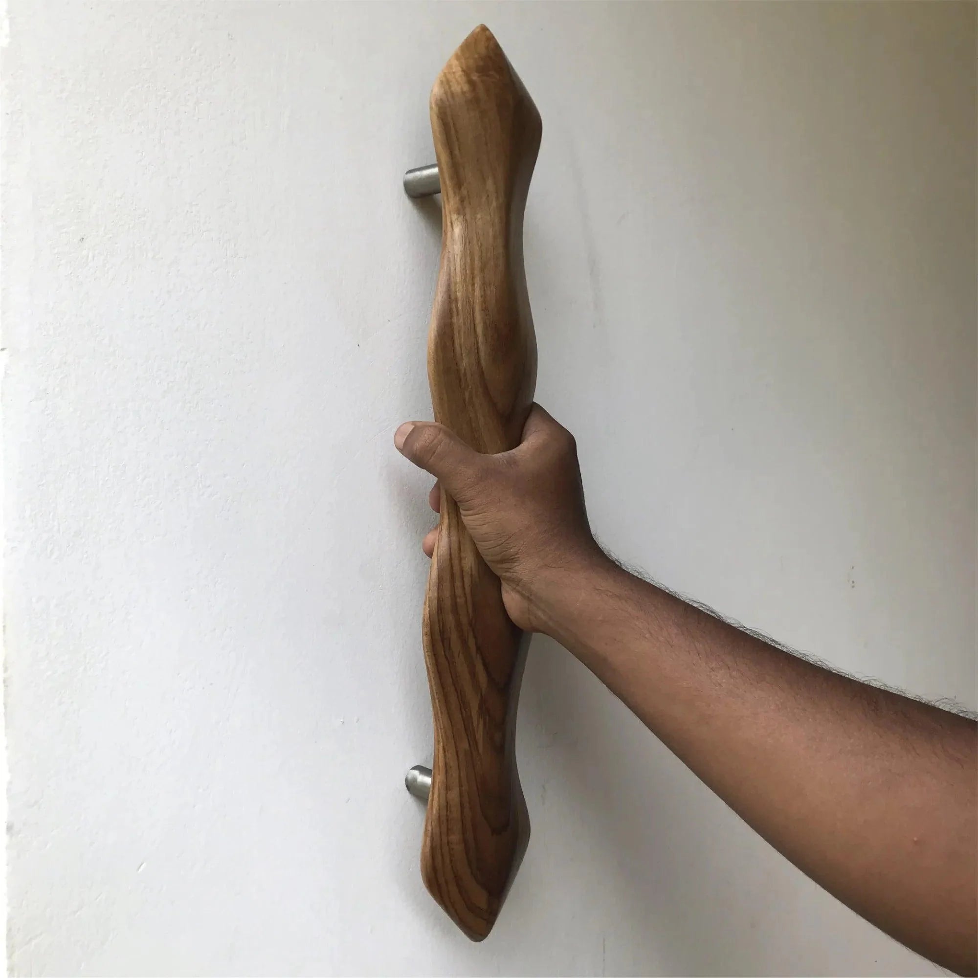 Elegant wood snake shape door handle, providing a unique grip for stylish home decor