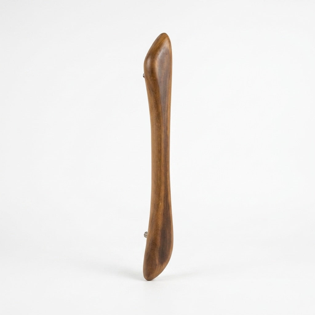 Teak Statement Door Pull Handle in natural finish for modern doors