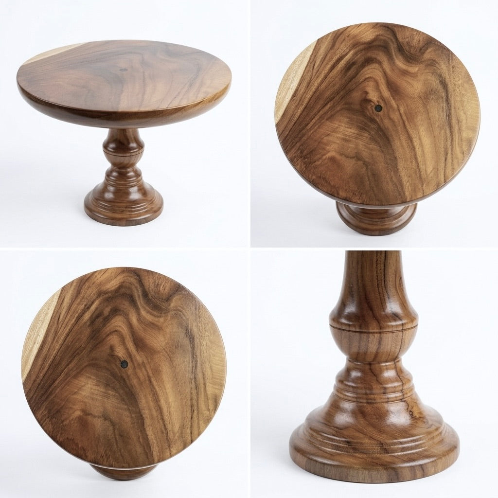 Handmade Teak Wooden Cake Stand for Weddings & Dessert Display