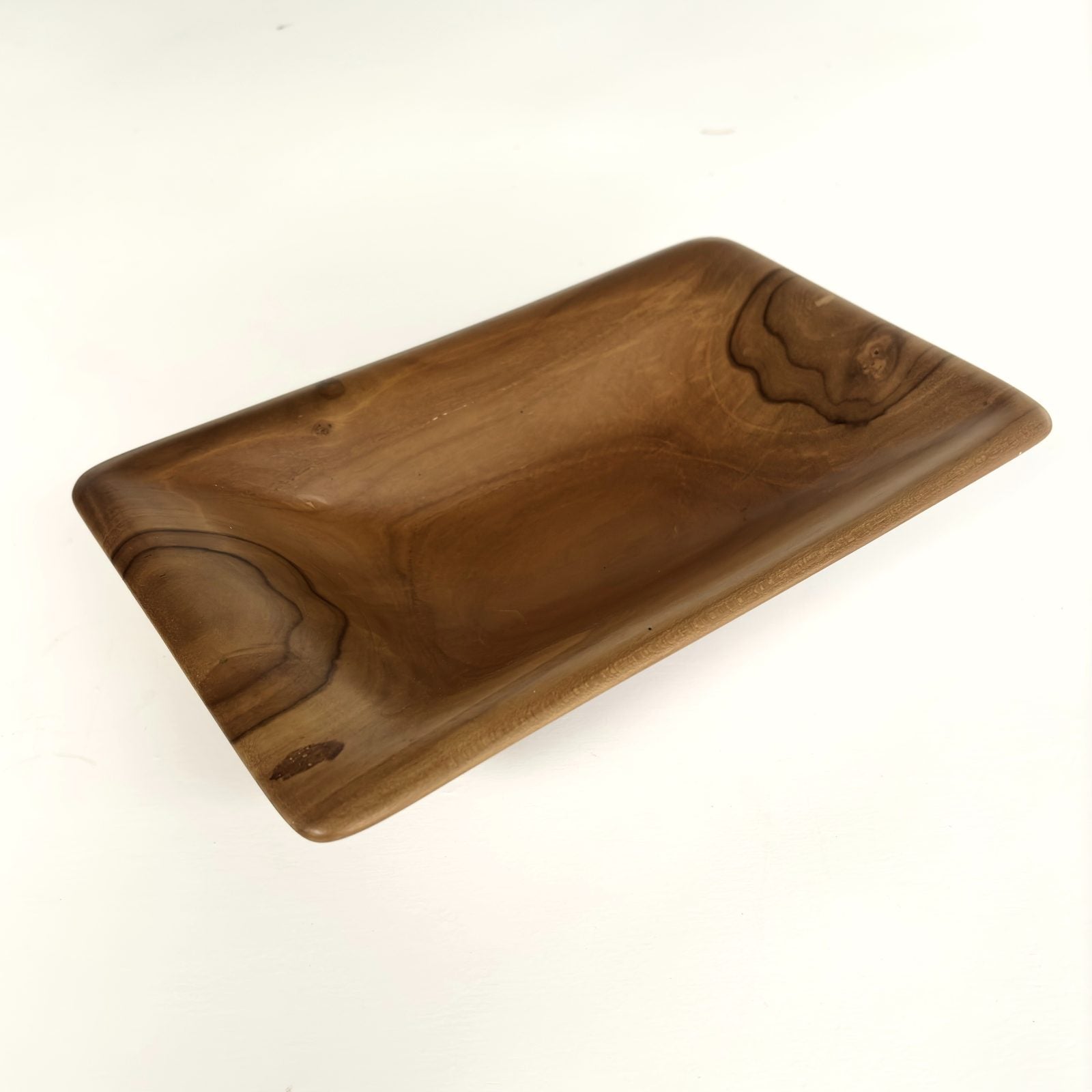 Teak wood serving bowl with natural finish for stylish entertaining
