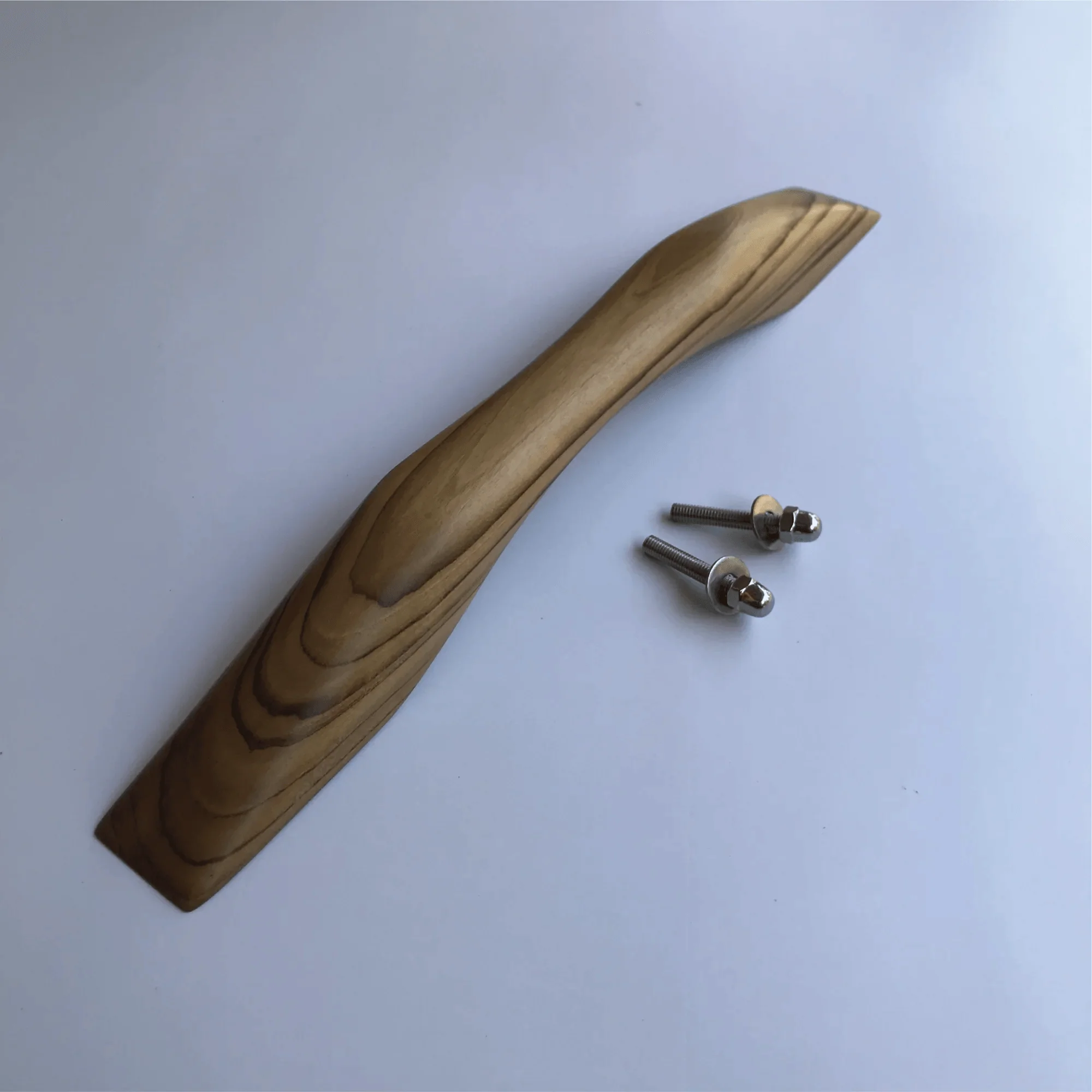 Teak wooden door handle from Wood Ceylon with two mounting screws for easy installation