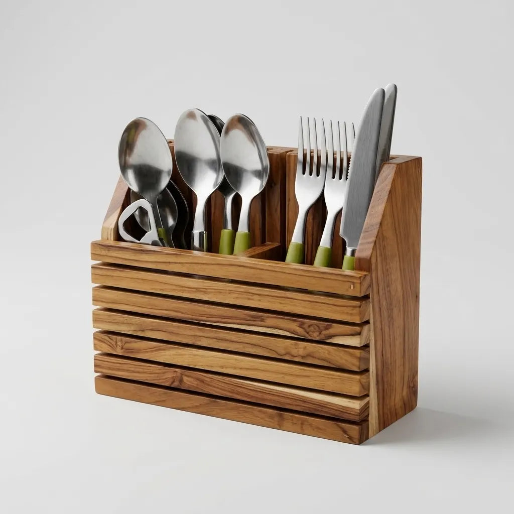 Small Dish Drying Rack - Handcrafted Teak Wood